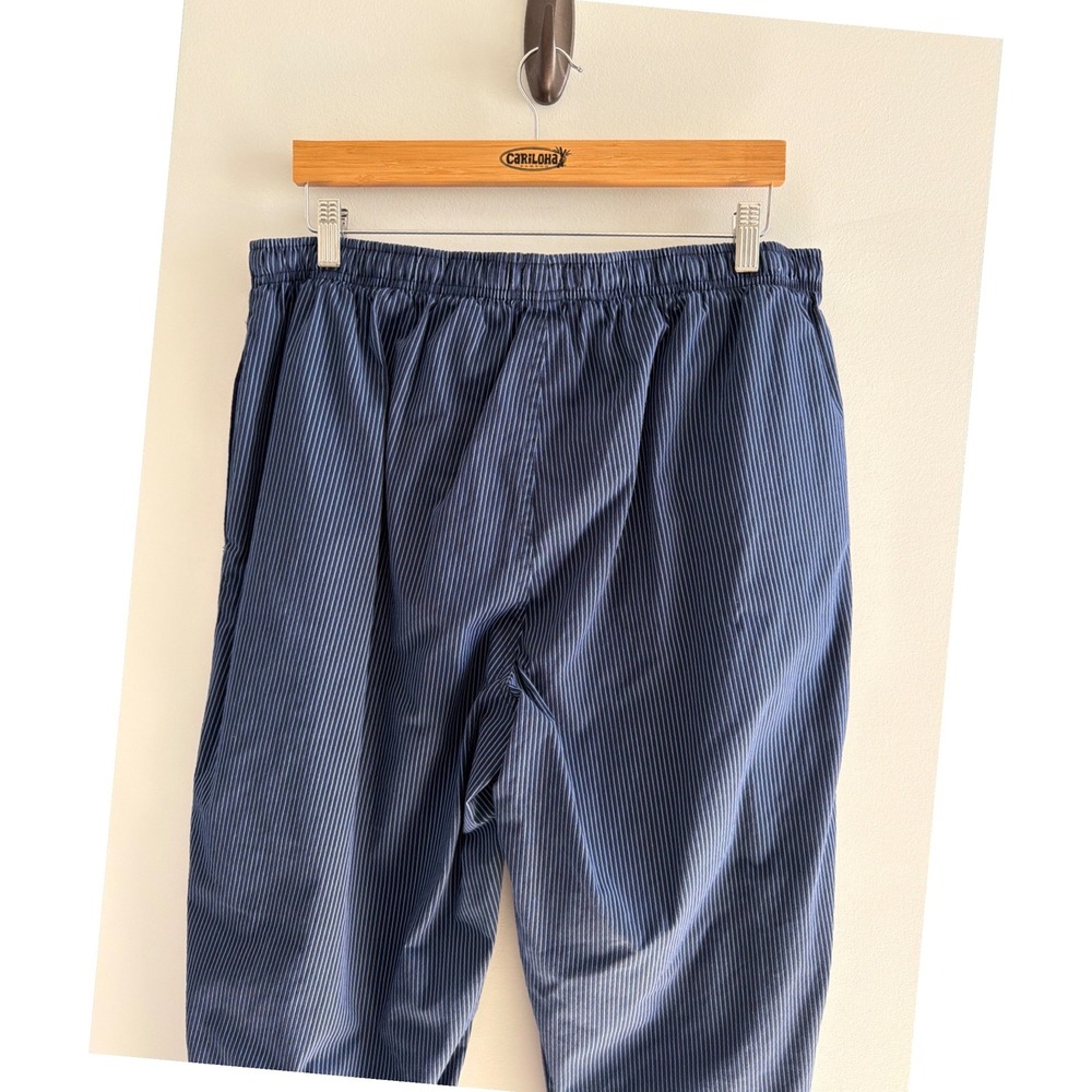Reed Edward Mens Pajama Pants Navy Blue White Striped Cotton Blend Large 36-38 - Picture 9 of 10